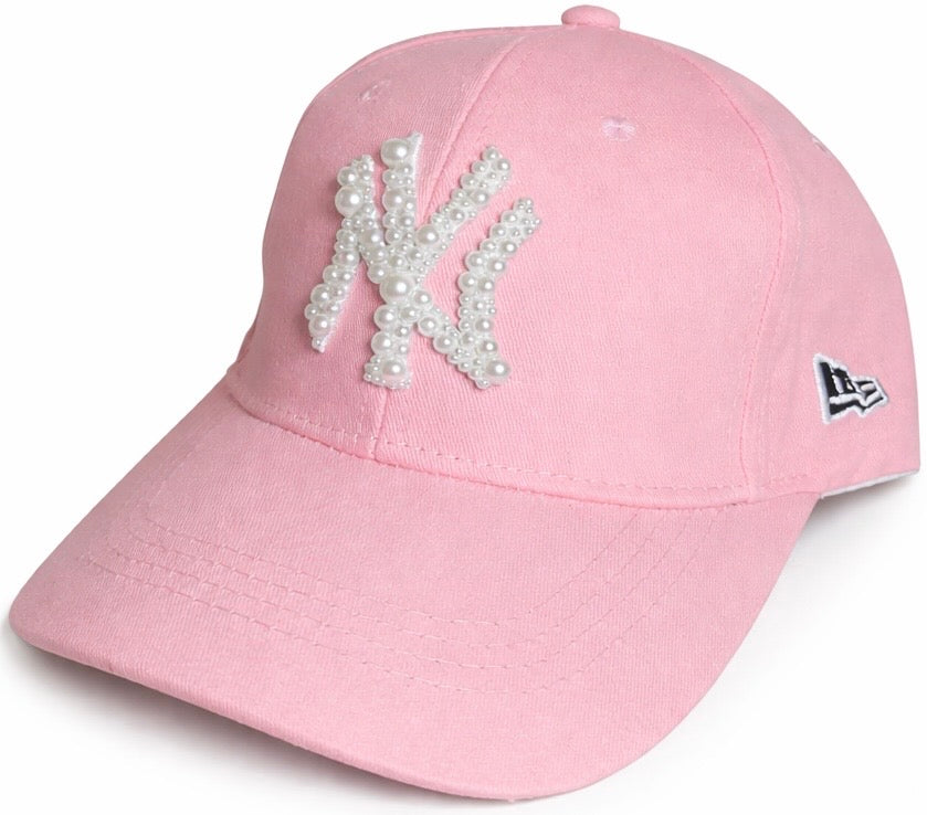 Pearl Logo Custom NY Hat Pink
